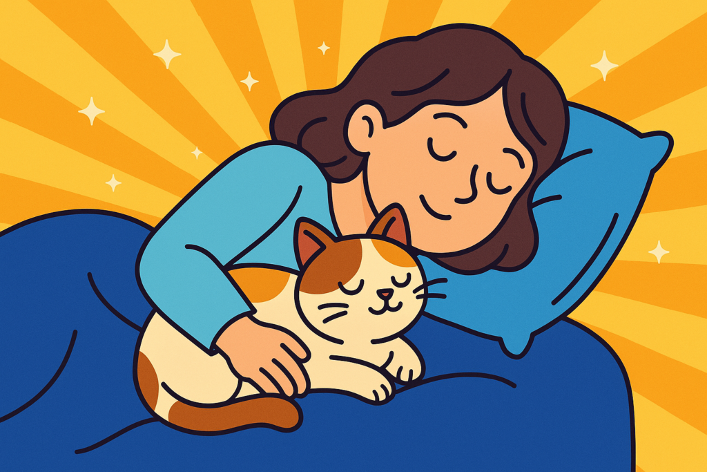 その重みは魂の抱擁。猫が一緒に寝るスピリチュアルな意味と守護のサイン