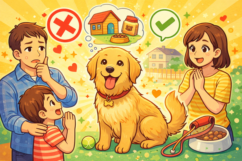 大型犬を「飼いたい」から「飼える」へ。家族を説得し、愛犬の命に責任を持つための戦略的ガイド